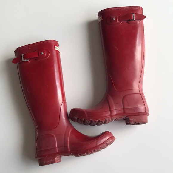 Hunter Shoes - Original Red Gloss Hunter Boots Size US7 ❤️